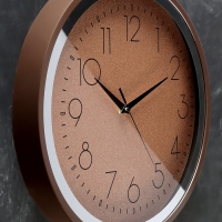 Часы настенные интерьерные &laquo;Блестки&raquo;, плавный ход, d-35 см, золотые