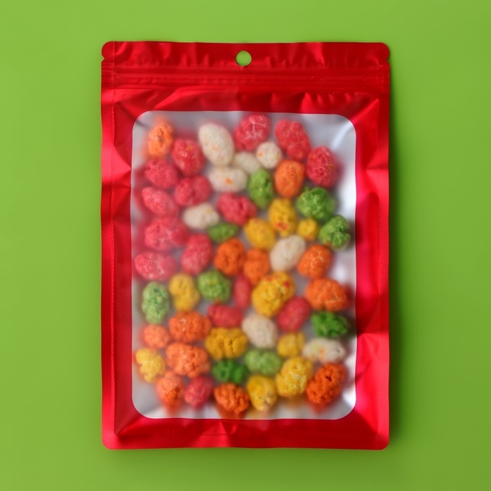 Пакет Зип-лок с окном, с еврослотом, красный, 14 х 20 см набор 20шт  10460418