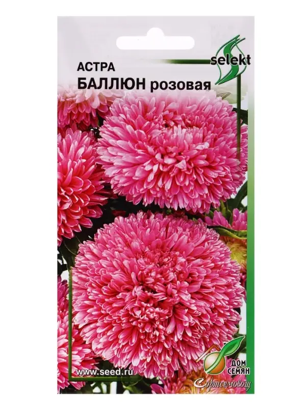 Семена цветов Астра Баллюн розовая 30 шт