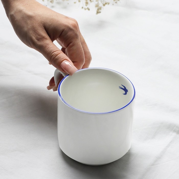 Кружка белая керамическая &laquo;Ласточка&raquo;, 300 мл