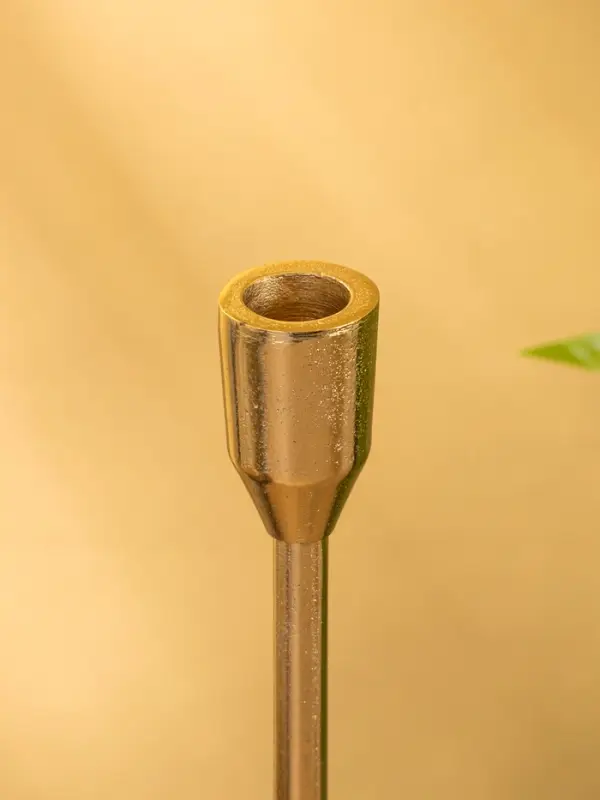 Подсвечник "Доблесть" золотой алюминий 8х8х30 см