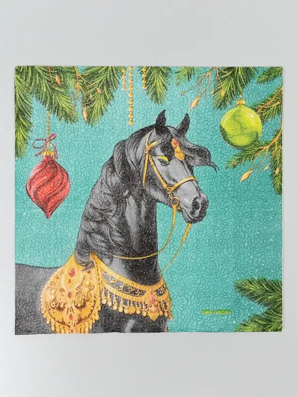 Салфетки бумажные двухслойные &laquo;С Новым Годом. Лошадь&raquo;, 33&times;33 см, набор 20 штук