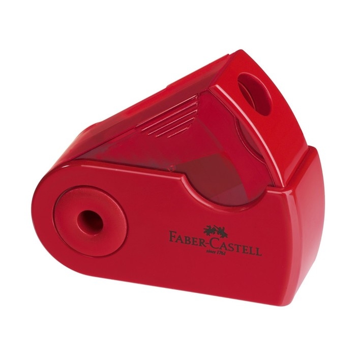 Точилка Faber-Castell с контейнером Sleeve-мини, 1 отверстие, красный/синий Точилка Faber-Castell с контейнером Sleeve-мини, 1 отверстие, красный/синий