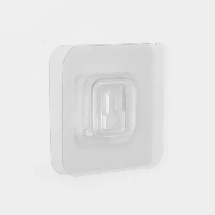 Крючок держатель самоклеящийся Доляна, 2 детали, 5.7&times;5.7&times;1 см, прозрачный