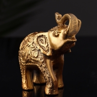 Фигура "Слон резной" 10х9,5х3 см, бронза