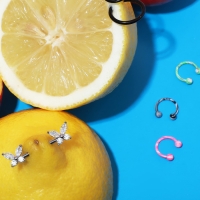 Пирсинг для груди &laquo;Бабочки&raquo;, цвет белый в серебре