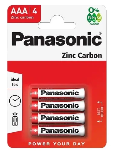 Батарейка Panasonic R03 AAA BL4 Zinc Carbon 1.5V
