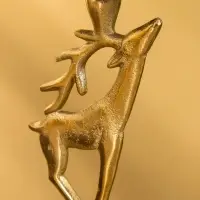 Подсвечник "Олененок" 10х10х17 см, алюминий, золотой
