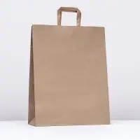 Пакет бумажный крафт, плоская ручка 35 х 15 х 45 см, 90 гр/м&sup2;