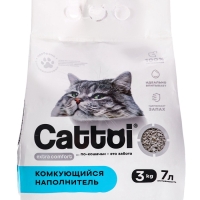 Наполнитель минеральный комкующийся Cattoi Extra Comfort 3 кг,пластиковый пакет