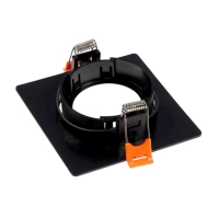 Светильник встраиваемый, поворотный, под лампу MR16, пластик, квадрат, пластик, черный Светильник встраиваемый, поворотный, под лампу MR16, пластик, квадрат, пластик, черный