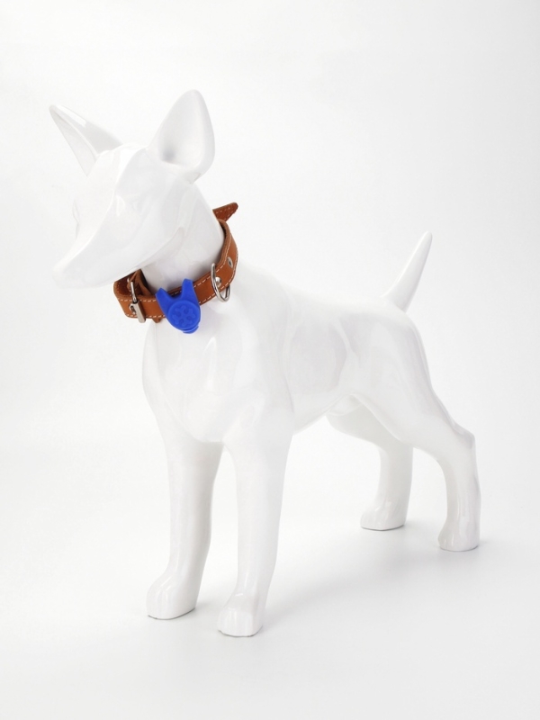 Световой маячок на ошейник/поводок с 3 режимами свечения "Лапка", 3,2 см, силикон, синий