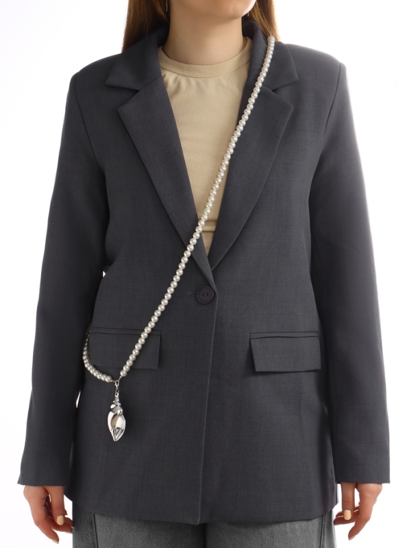 Портупея жемчужная с кулоном &laquo;Ракушка&raquo;, 129 см, белая в серебре