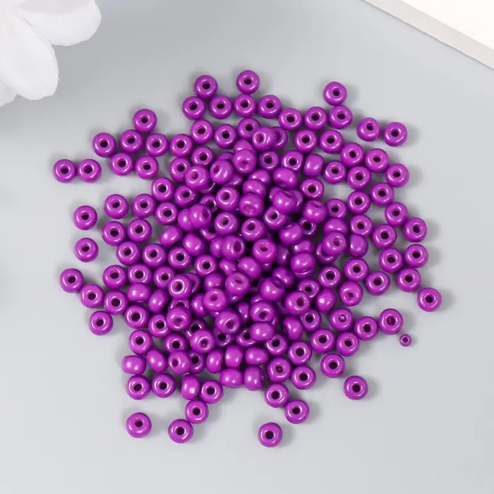 Бисер стекло 6/0 "Серо-фиолетовый" 15 гр