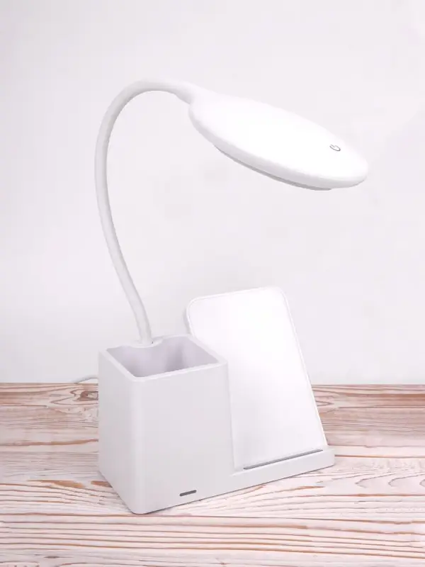 Лампа с органайзером и беспроводной зарядкой writeLight, ver. 2, белая Лампа с органайзером и беспроводной зарядкой writeLight, ver. 2, белая