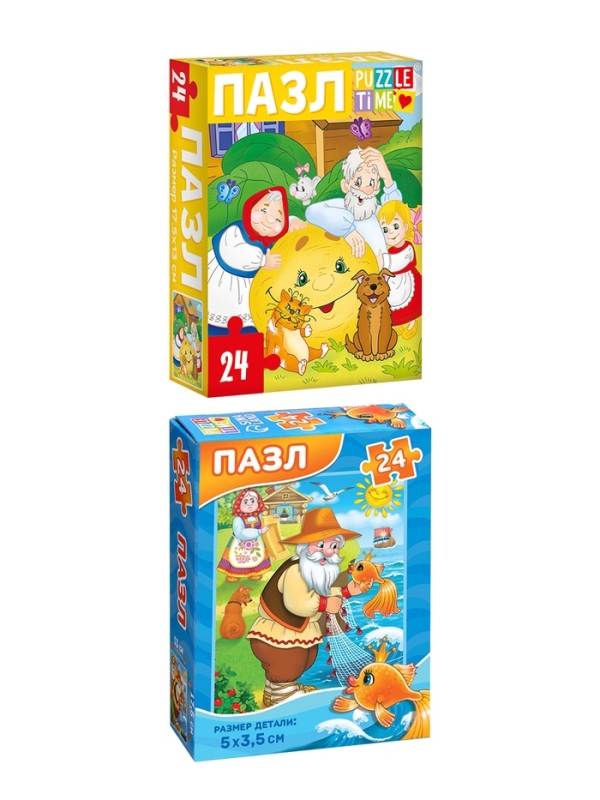 Большой набор пазлов "Любимые сказки и животные", 10 в 1