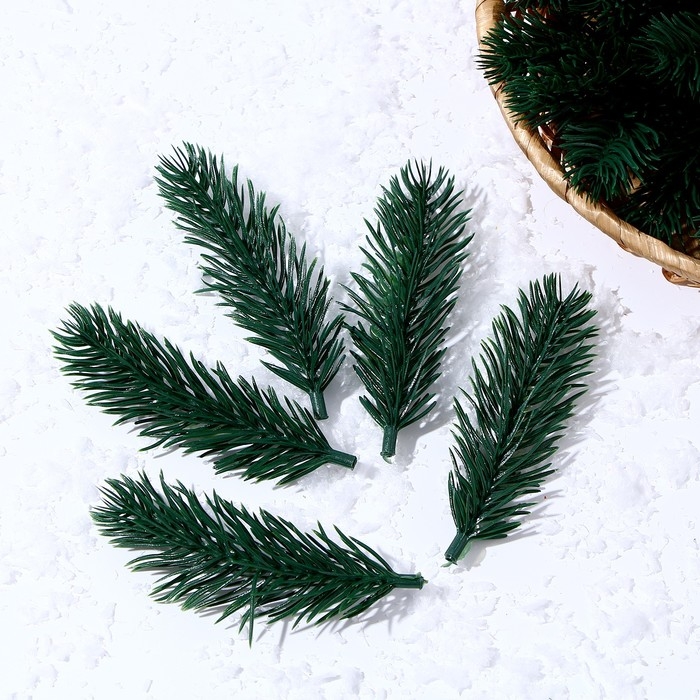 Декор &laquo;Ветки ели мини&raquo; набор 100 шт., размер 1 шт. &mdash; 10 &times; 3 &times; 3 см