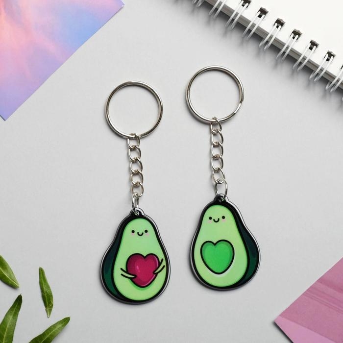 Брелок для ключей парный &laquo;Авокадо&raquo;, акриловый, 13,3 х 8