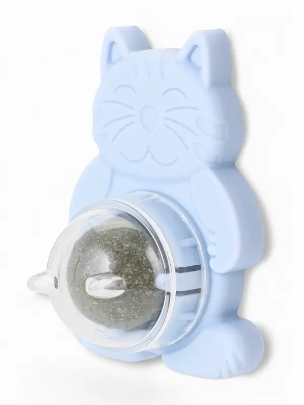 Игрушка для кошек из кошачьей мяты "Большой Кот" на основании, 4,5х6х6 см, синий