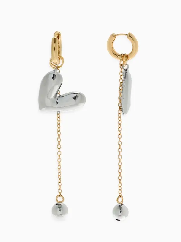 Набор 2 предмета: колье, серьги "Сердце" любовь, цветной