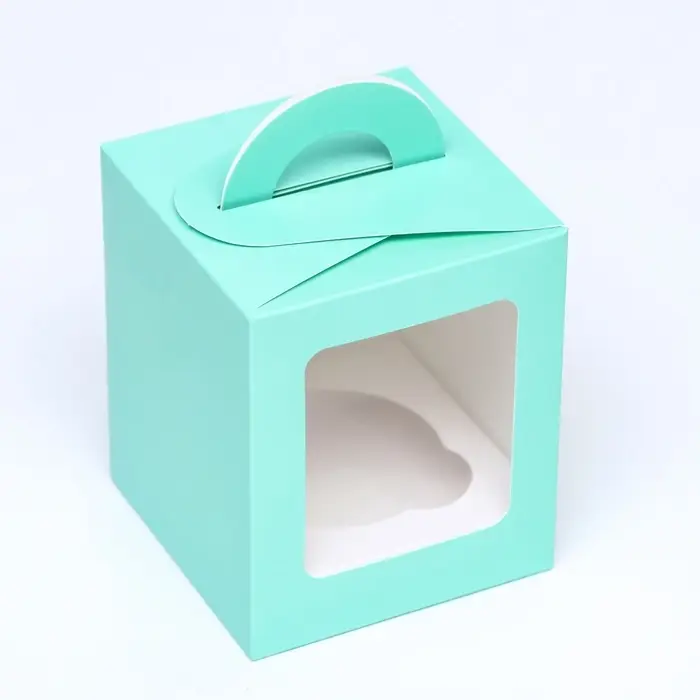 Коробка для 1 капкейка, зеледляя, 9.2&times;9.2&times;11.1 см