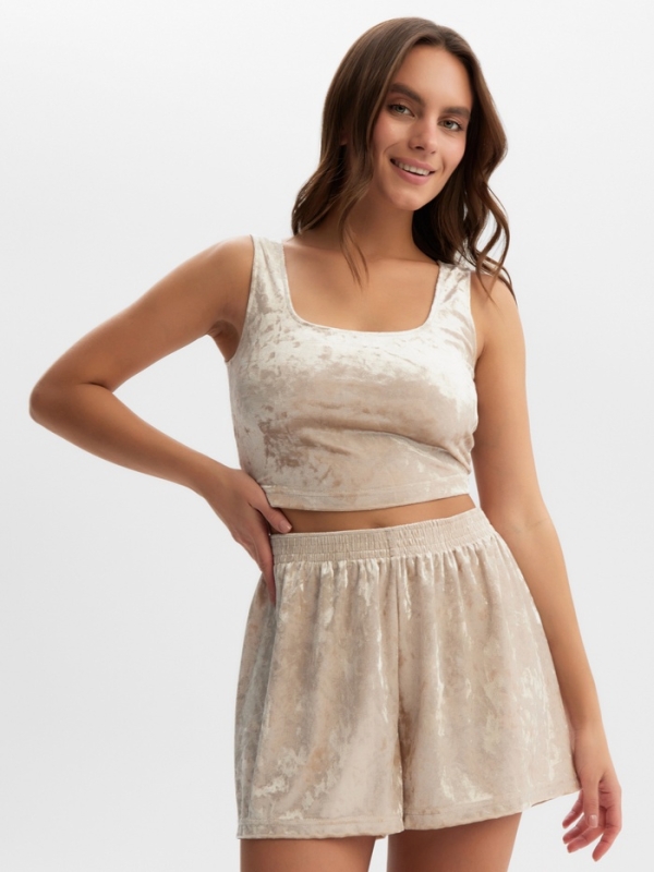 Шорты женские KAFTAN Velvet р. 40-42, бежевый