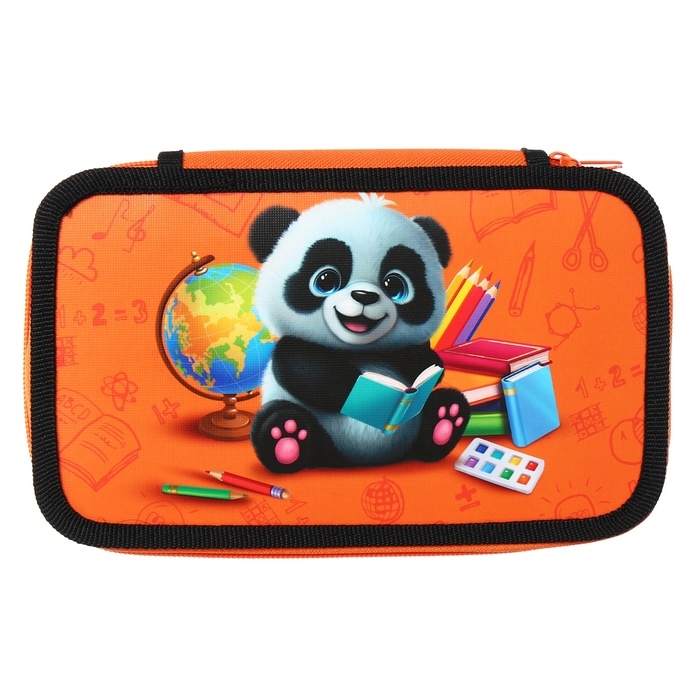 Пенал 2 секции, 125 х 205 х 40 мм, Calligrata 30П26/2 Пенал 2 секции, 125 х 205 х 40 мм, Calligrata 30П26/2 "Панда", ламинированный картон