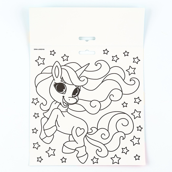 Аппликация стикерами форменная на магните &laquo;Сказочный Единорожка&raquo;, набор для творчества, стикерная мозаика