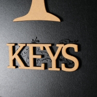 Ключница дерево "Дерево" чёрная, зеркальная 6х22,3х29,5 см