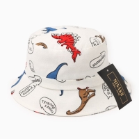 Панама детская MINAKU "Динозавры", цвет белый, р-р 49-50