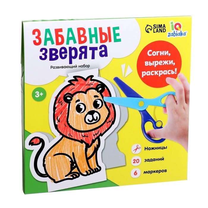 Развивающий набор &laquo;Забавные зверята&raquo;, 20 заданий, 3+