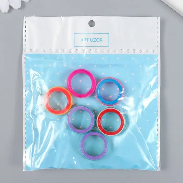 Бусина для творчества пластик &laquo;Радужное кольцо&raquo;, 1&times;2.4&times;2.4 см, МИКС