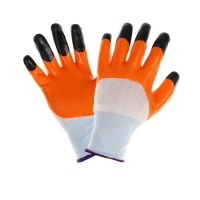 Перчатки нейлоновые, с тройным нитриловым обливом, размер 9, цвет МИКС, Greengo Перчатки нейлоновые, с тройным нитриловым обливом, размер 9, цвет МИКС, Greengo