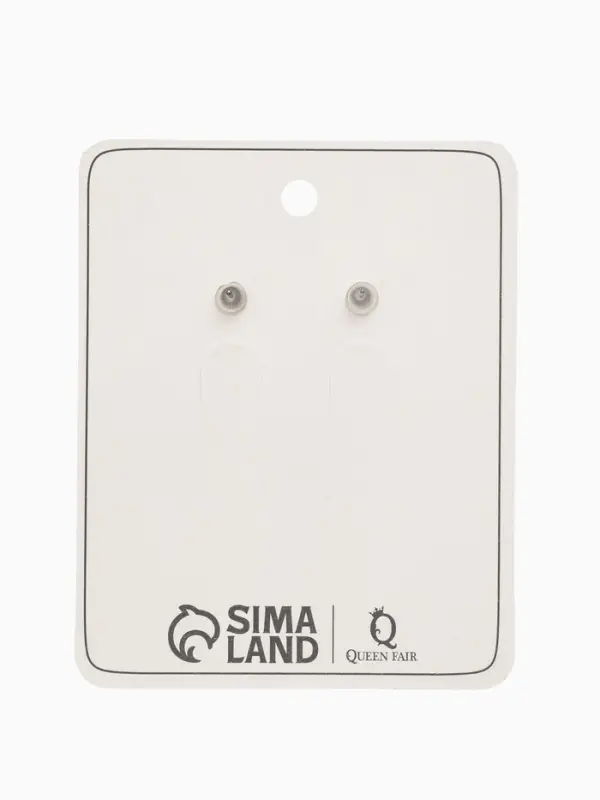 Серьги со стразами "Овал грань", цвет белый в серебре