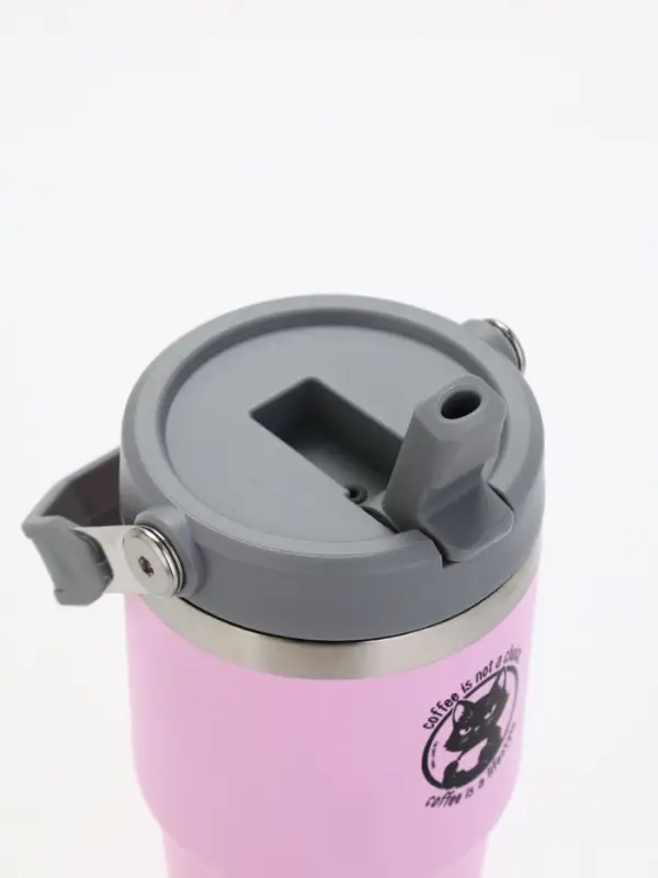 Термостакан с ручкой "Coffee", 600 мл, розовая