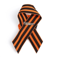 Брошь - георгиевская лента с цветком "9 мая - Орден Победы"