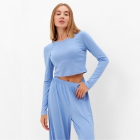Комплект женский (лонгслив, брюки) MINAKU: Home collection цвет голубой, р-р 48 Комплект женский (лонгслив, брюки) MINAKU: Home collection цвет голубой, р-р 48