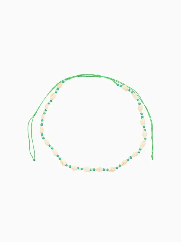 Ожерелье "Халия" длина 35 см, цв. зелёный