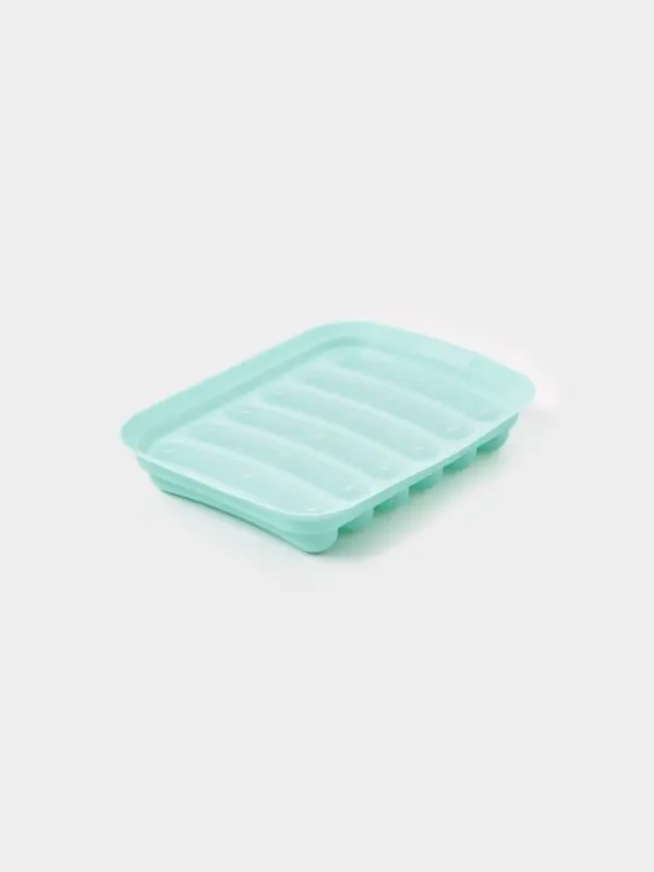 Форма для выпечки и приготовления сосисок Доляна, 6 ячеек, с крышкой, 17.5&times;13.5,2.8 см, силикон, бирюзовый