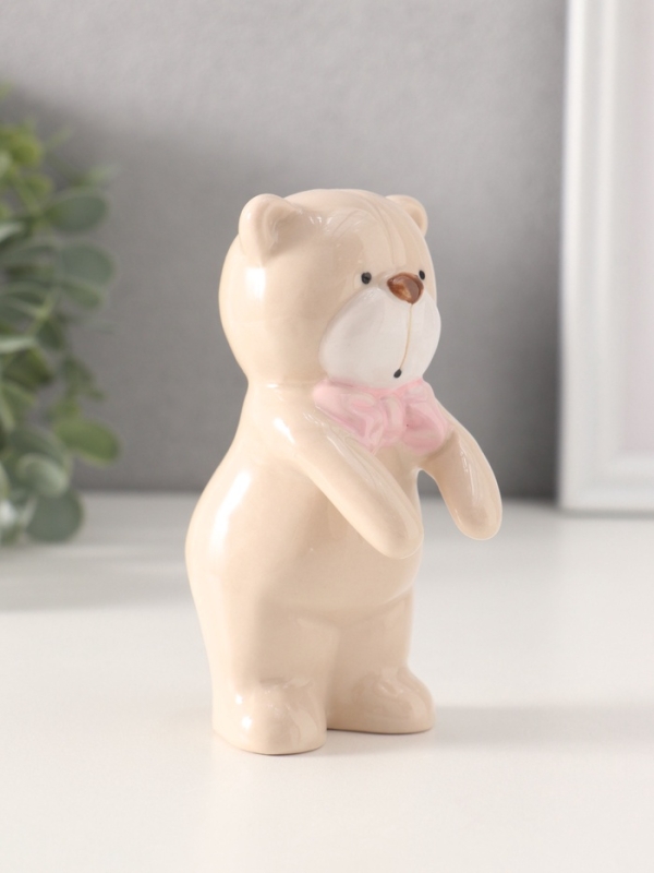 Сувенир керамика "Медвежонок с бантом" МИКС 3х5,5х10,8 см