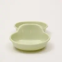 Миска пластиковая двойная 24 см х 11,5 см х 3 см зелёная