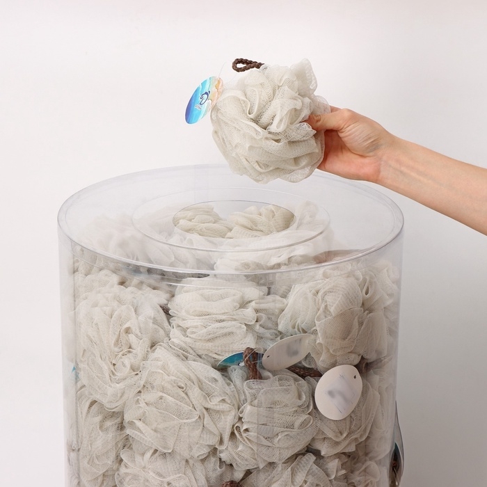 Мочалка для тела Доляна &laquo;Нежность&raquo;, 50 гр, тубус в подарок, цвет МИКС