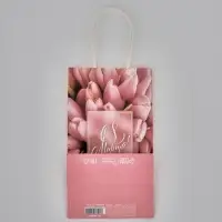 Пакет подарочный крафт &laquo;С 8 марта&raquo;, 12 &times; 21 &times; 9 см