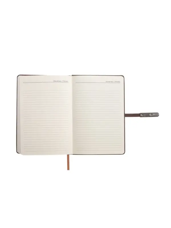 Ежедневник недатированный формат А5, с хлястиком, 112л, линия, пвх, Узор Коричневый