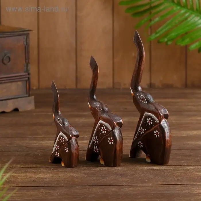 Набор сувенирный "Слоники" (3 шт) 22х3х22 см
