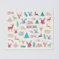 Слайдеры для ногтей &laquo;Олени&raquo;, разноцветные