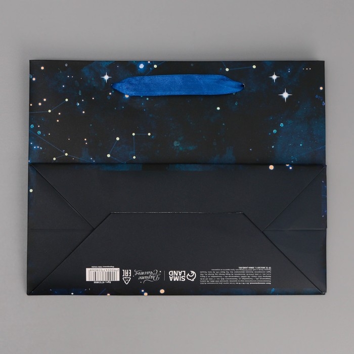 Пакет подарочный ламинированный горизонтальный, упаковка, &laquo;Звёзды&raquo;, MS 23 х 18 х 10 см