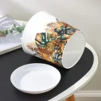 Горшок для цветов с поддоном Доляна &laquo;Голди. Листья&raquo;, 1,6 л, d=14 см, h=15,5 см, пластиковый, цвет белый