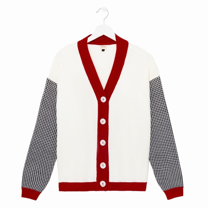 Кардиган на пуговицах женский MINAKU, экрю, размер 42