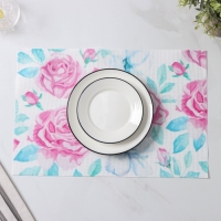 Салфетки сервировочные на стол Доляна &laquo;Бутоны&raquo;, 4 шт, 45&times;30 см